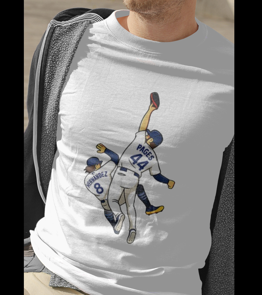 Pages Hernandez 9th Inning Catch World Series Dodgers 44 Number 8 Baseball T-Shirt