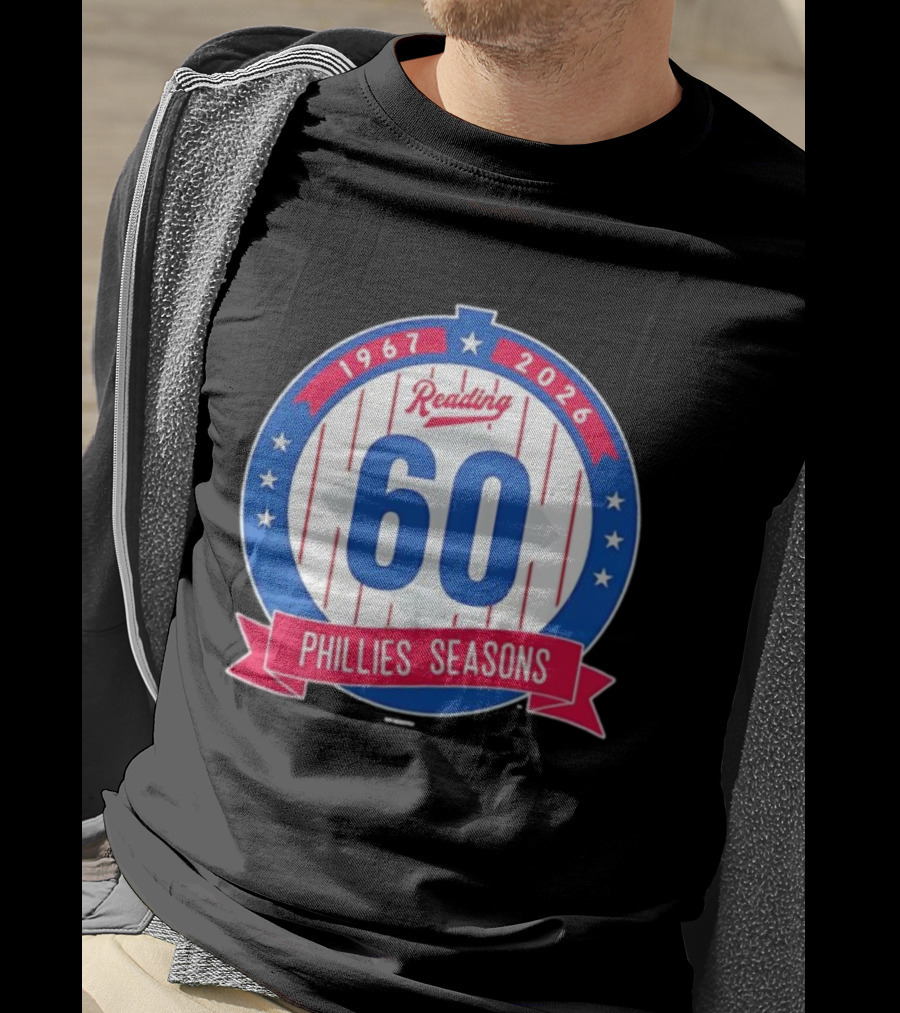 Reading Phillies 60th Anniversary 1967-2026 Phillies Seasons T-Shirt