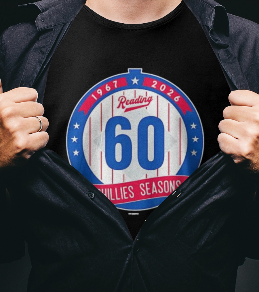 Reading Phillies 60th Anniversary 1967-2026 Phillies Seasons T-Shirt