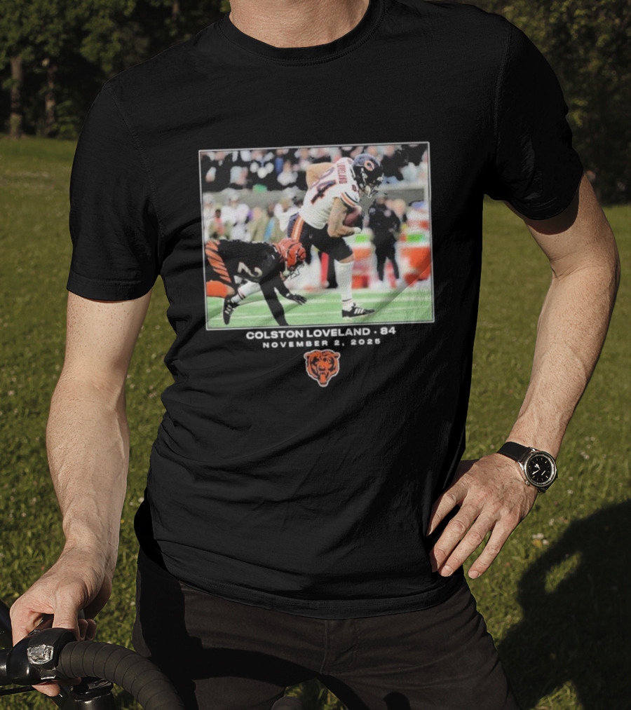 Colston Loveland #84 Chicago Bears NFL Week 8 November 2 2025 T-Shirt