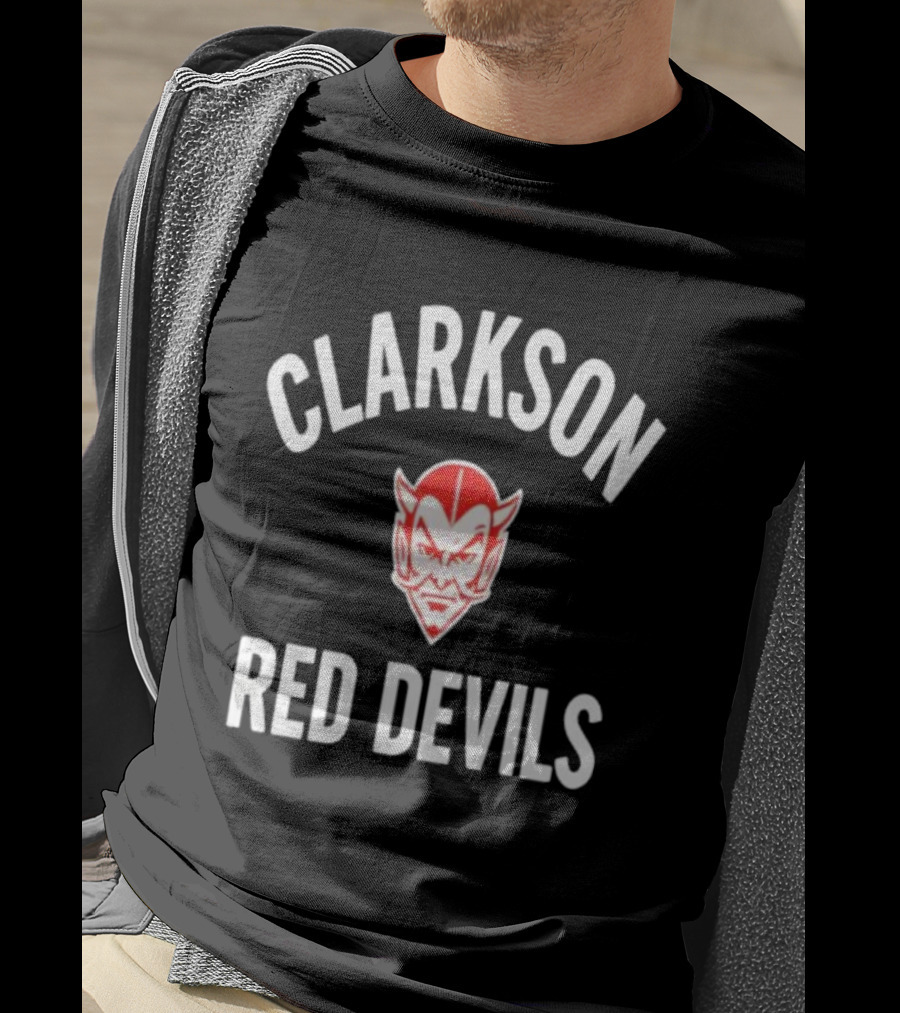 CLARKSON RED DEVILS Vintage Sports Team Emblem T-Shirt