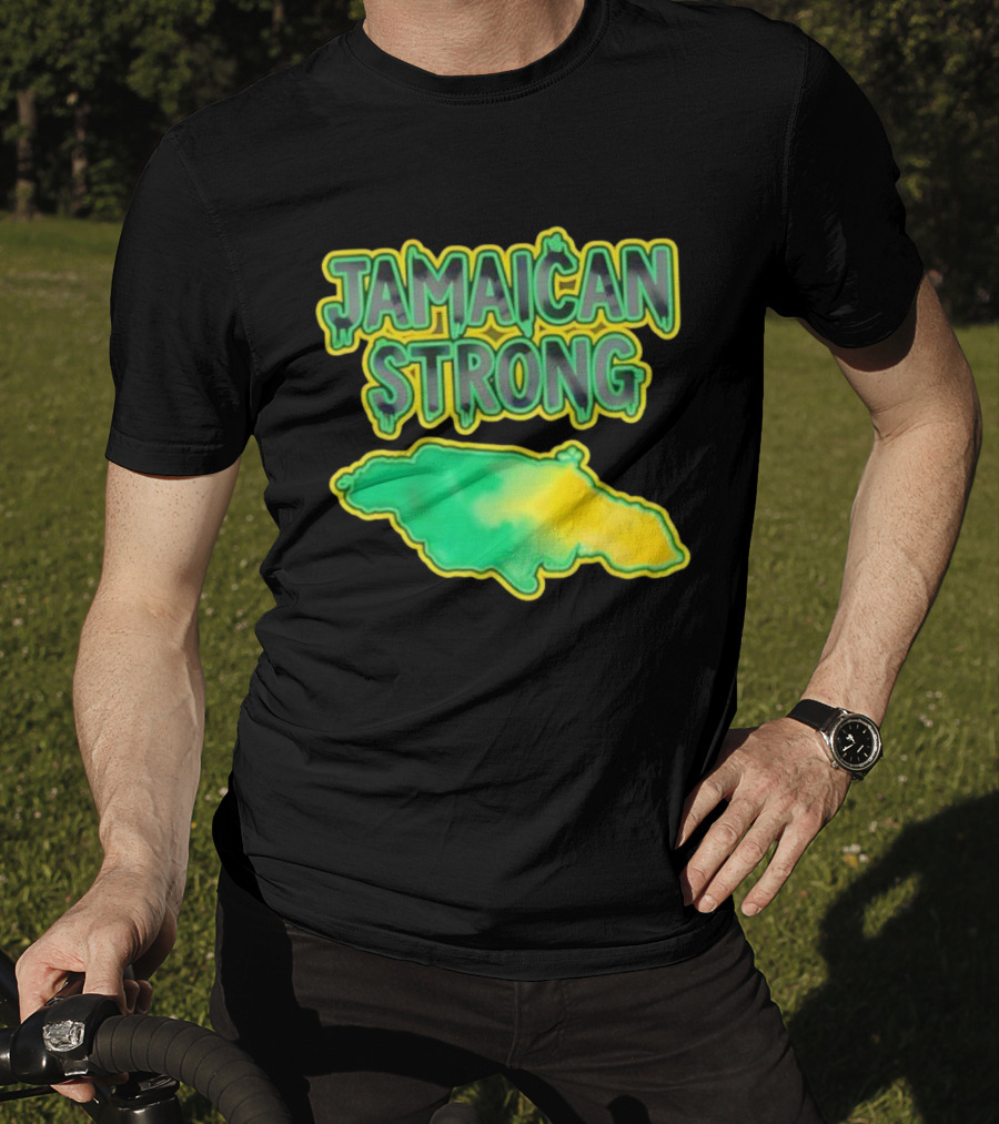 Jamaican Strong Watercolor Country Map T-Shirt