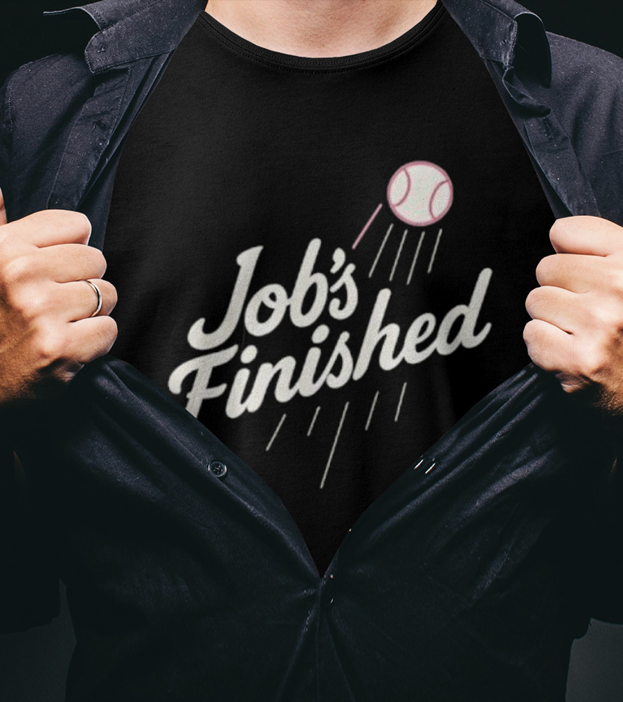 Job's Finished LA Dodgers Back To Back Champions Baseball Victory T-Shirt