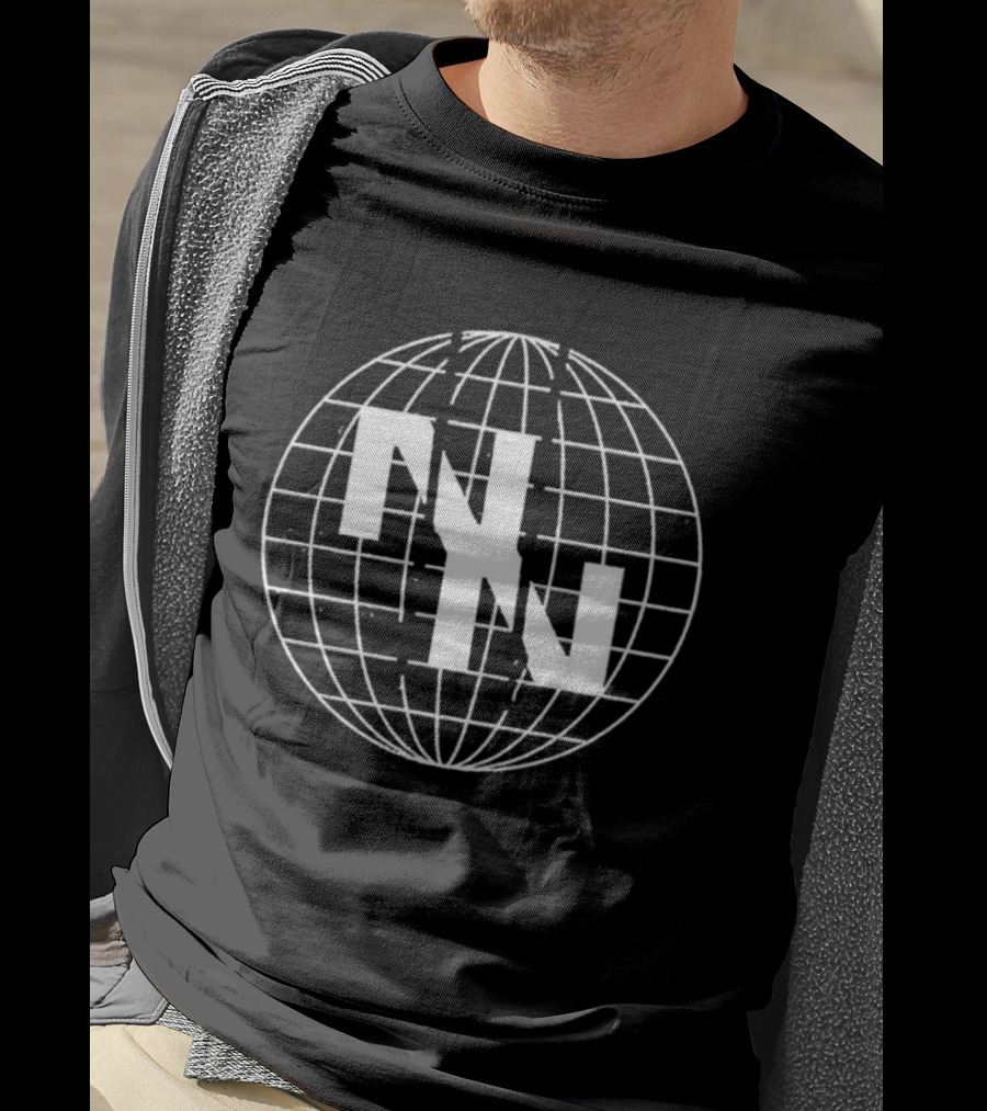 Now Now Digital World Globe Grid Overlay Design T-Shirt