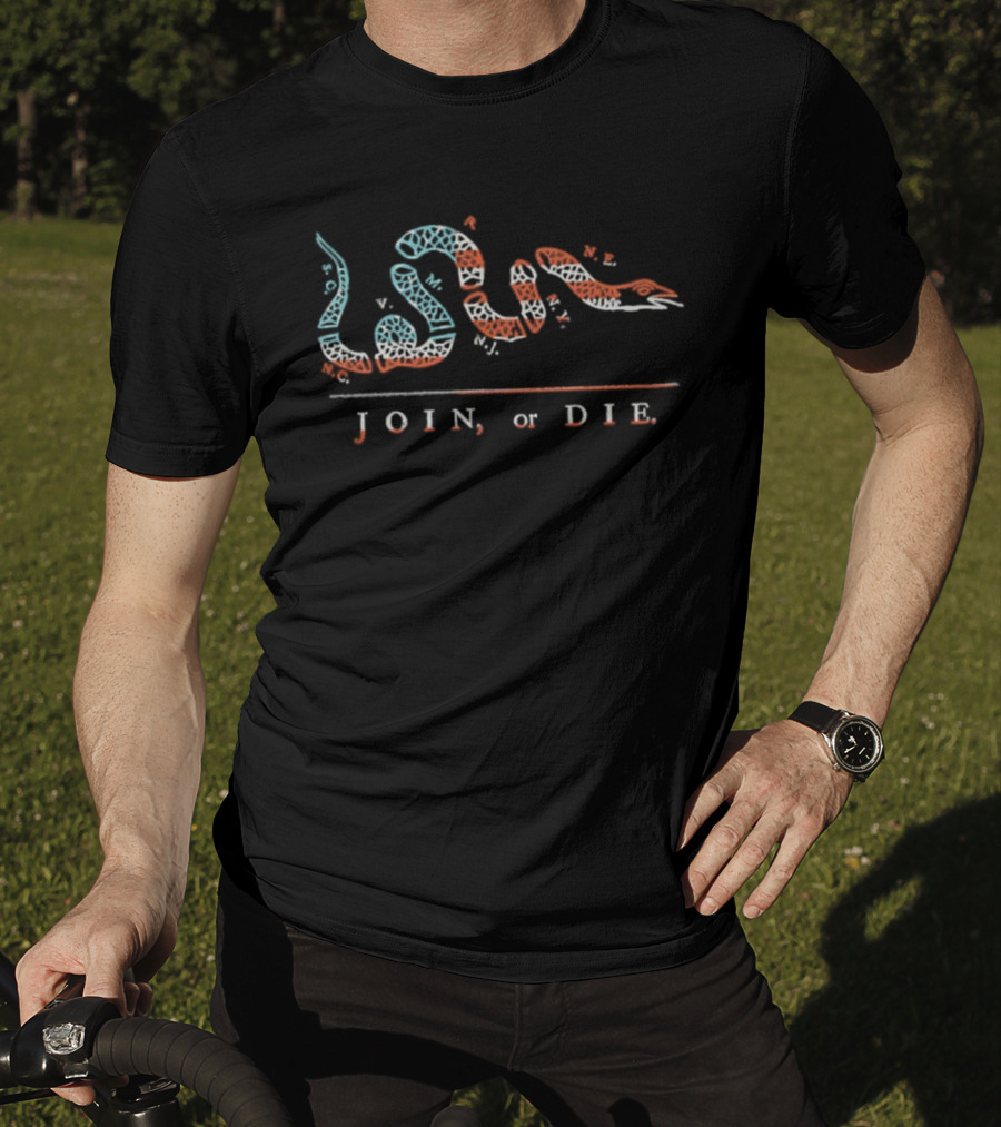 Join Or Die Patriotic Snake Flag T-Shirt