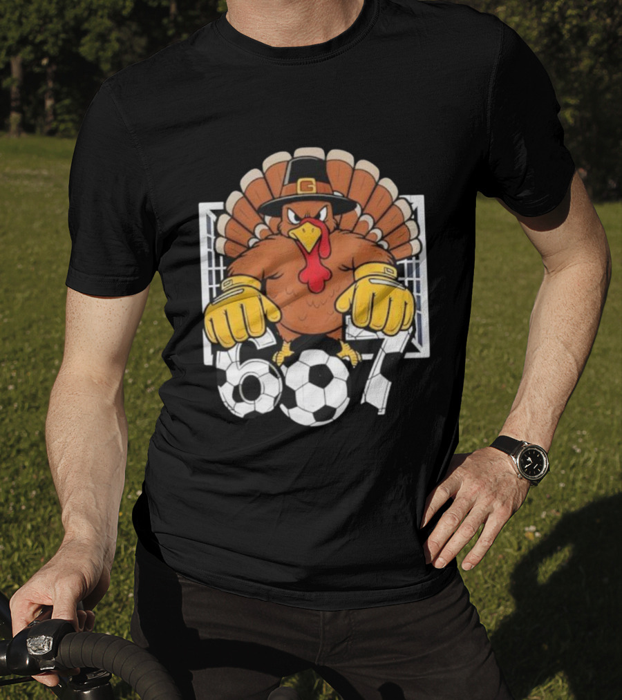 Turkey Soccer Goalie 67 Six Seven Boys Thanksgiving T-Shirt