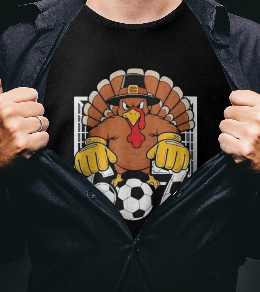 Turkey Soccer Goalie 67 Six Seven Boys Thanksgiving T-Shirt