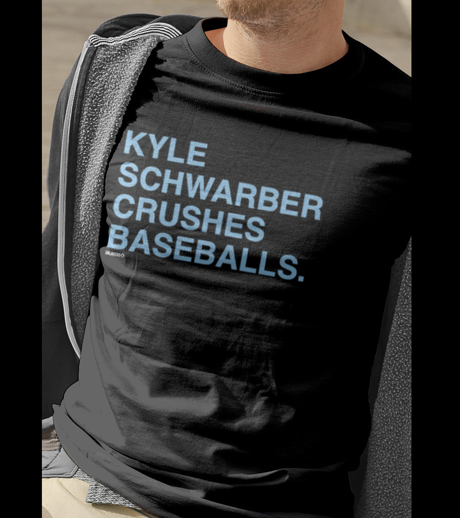 Kyle Schwarber Crushes Baseballs Bold Text Sports Design T-Shirt