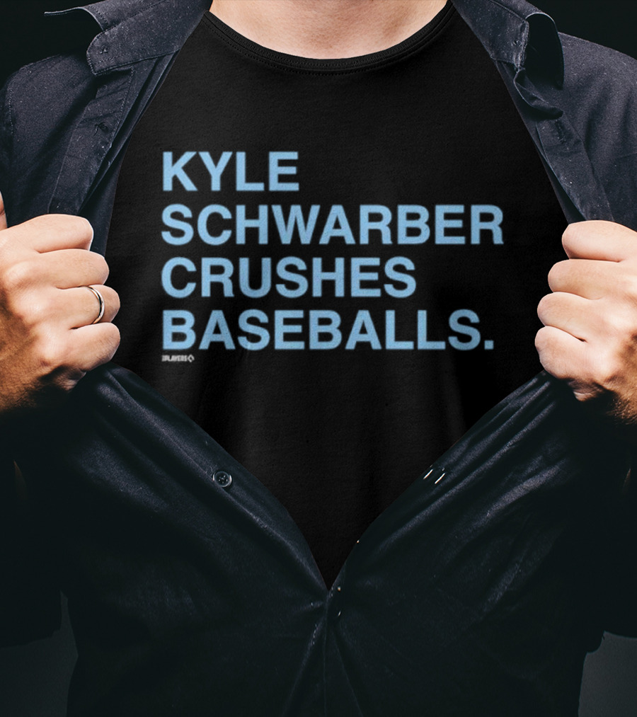 Kyle Schwarber Crushes Baseballs Bold Text Sports Design T-Shirt