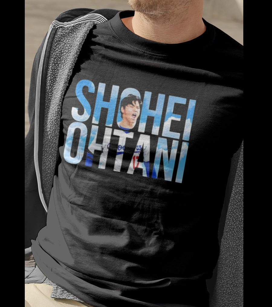 Shohei Ohtani Let's Go Dodgers With Blue Sky Letters T-Shirt