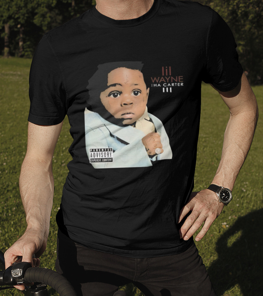Lil Wayne Tha Carter III Album Cover Baby With Parental Advisory Explicit Content T-Shirt
