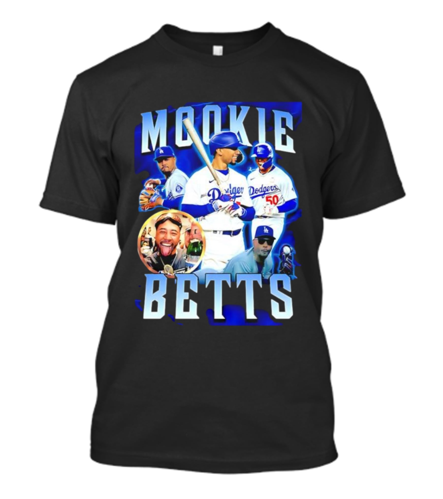 Mookie Betts LA Dodgers Player Collage T-Shirt
