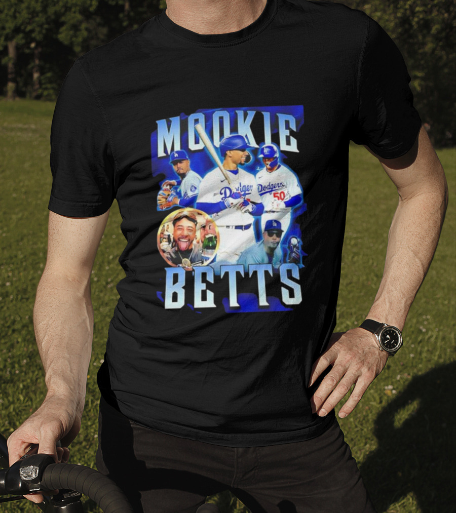 Mookie Betts LA Dodgers Player Collage T-Shirt