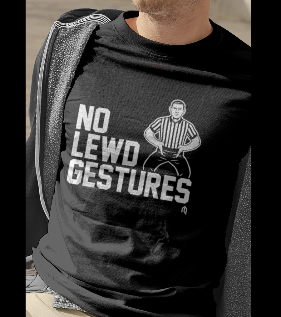 No Lewd Gestures Referee Striped Pose T-Shirt