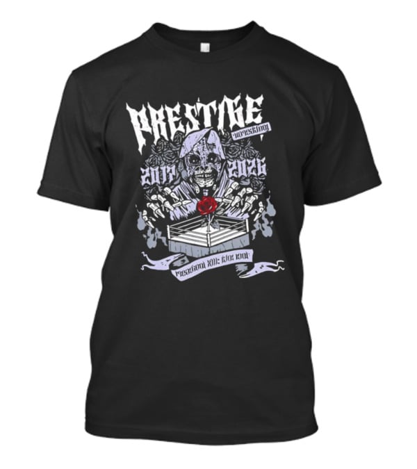 Prestige Wrestling The End Is Near Roseland XIII Skeletal Figure Wrestling Ring Event T-Shirt