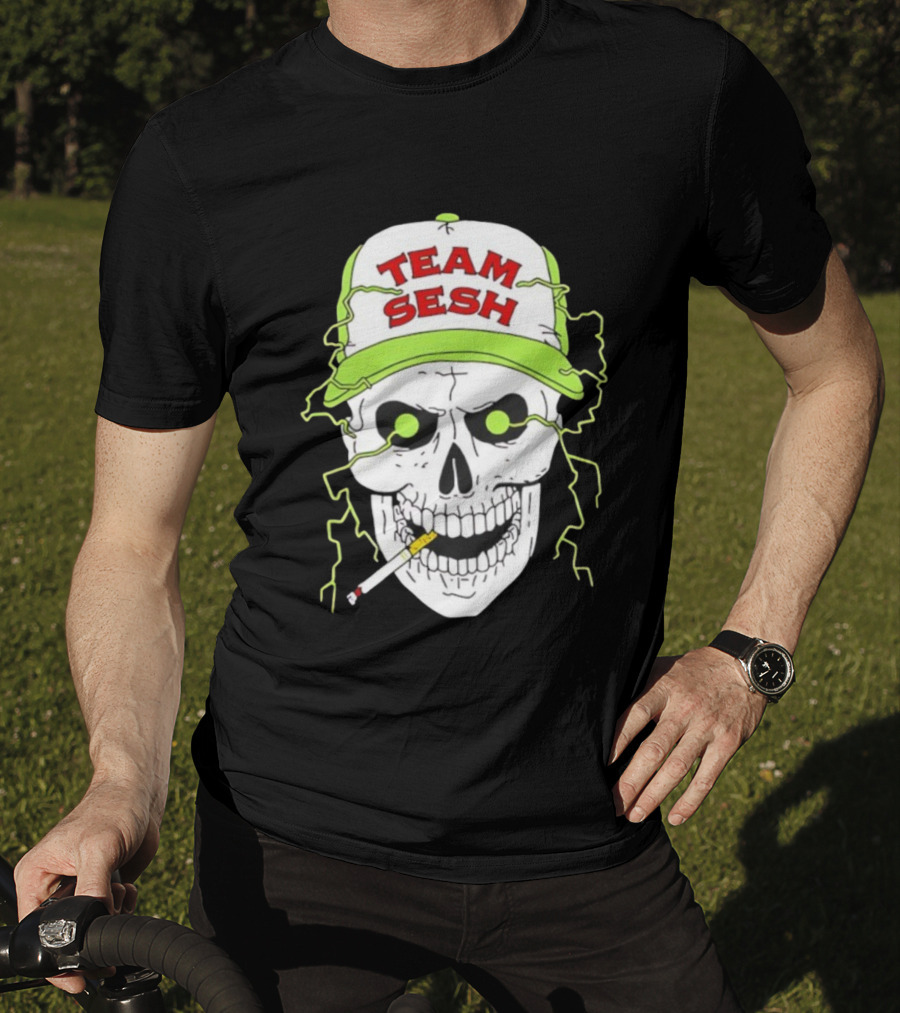 Team Sesh Skull Smoking Bone Tour North America 2025 T-Shirt
