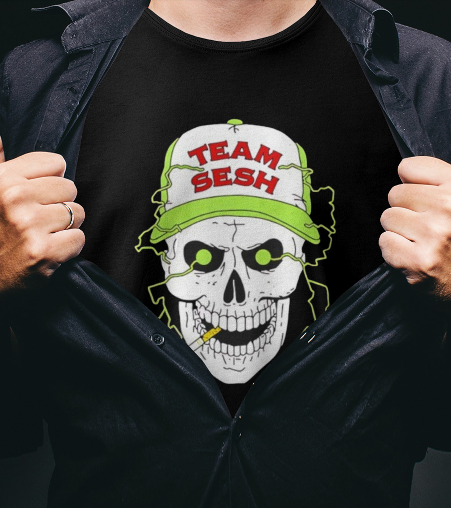 Team Sesh Skull Smoking Bone Tour North America 2025 T-Shirt