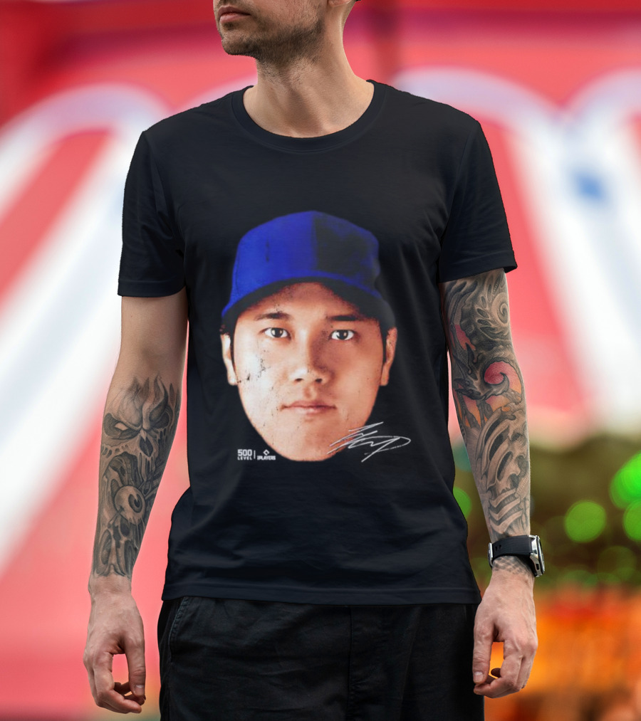 Shohei Ohtani Los Angeles Vintage Head Signature T-Shirt