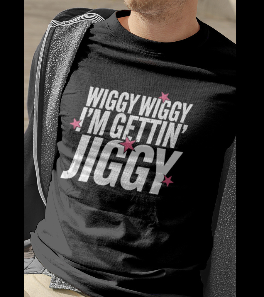 Wiggy Wiggy I'm Gettin' Jiggy Pink Stars T-Shirt