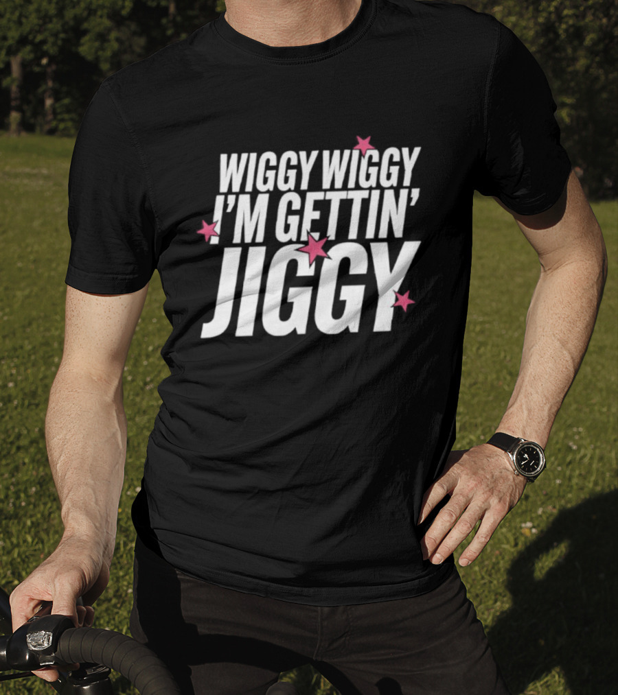 Wiggy Wiggy I'm Gettin' Jiggy Pink Stars T-Shirt