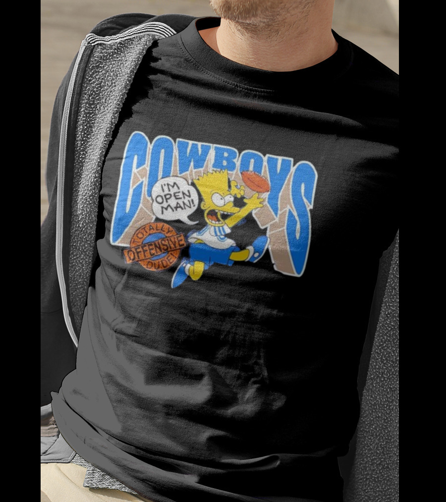 The Simpsons Bart Cowboys I'm Open Man Totally Offensive Dude T-Shirt