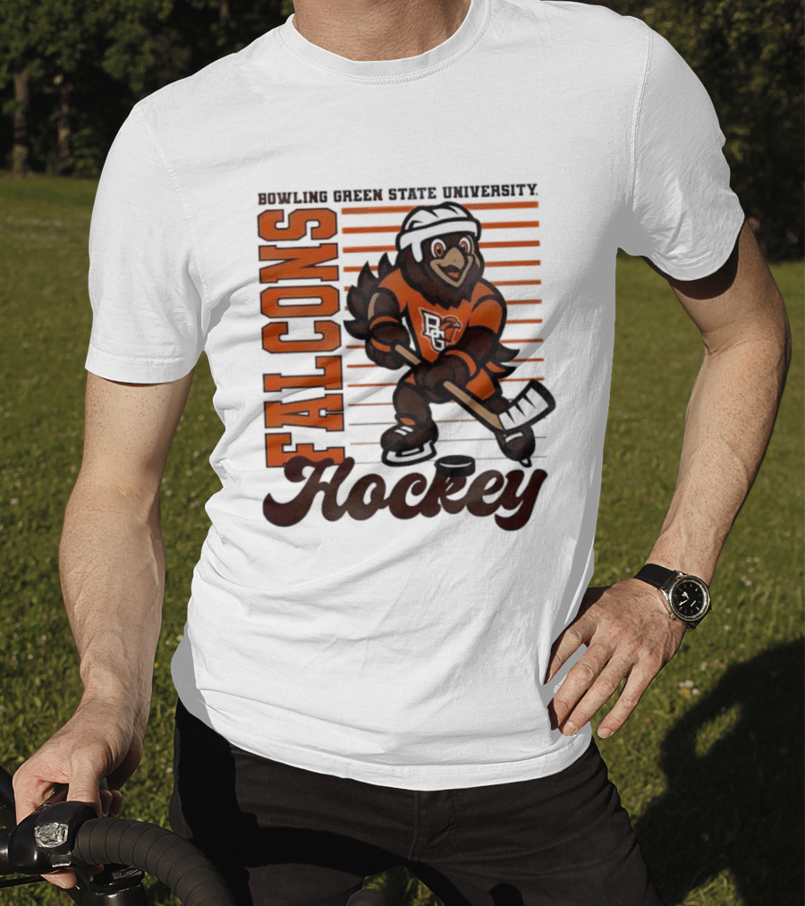 Bowling Green Falcons Freddy Falcon Hockey BG Mascot T-Shirt