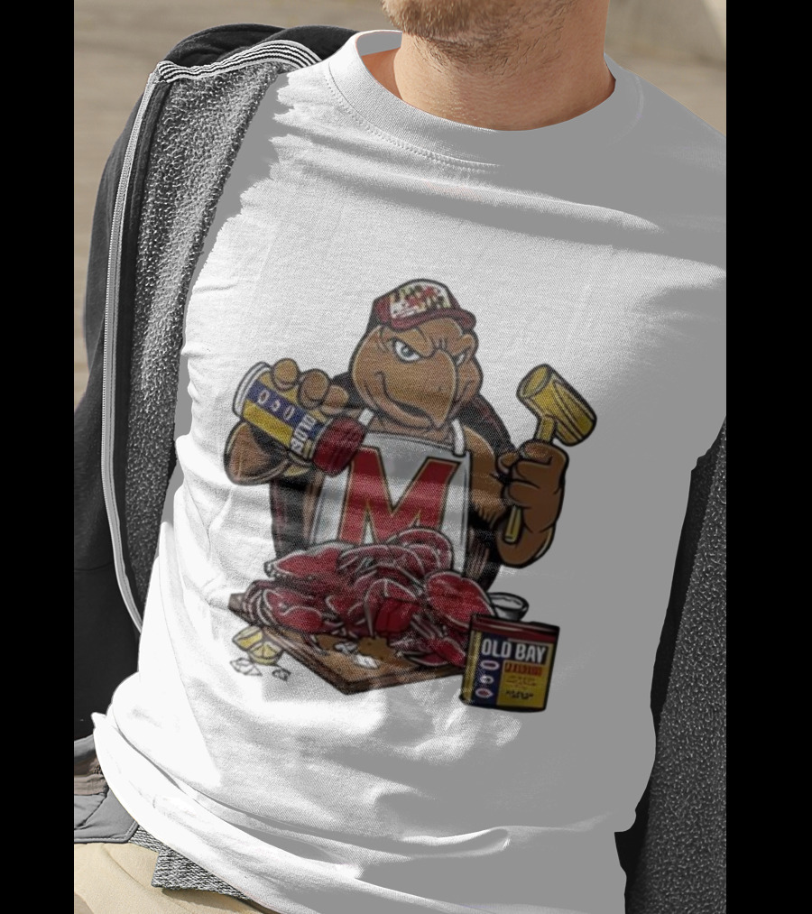 Maryland Terrapins Testudo Old Bay Crab Picking Maryland Pride T-Shirt