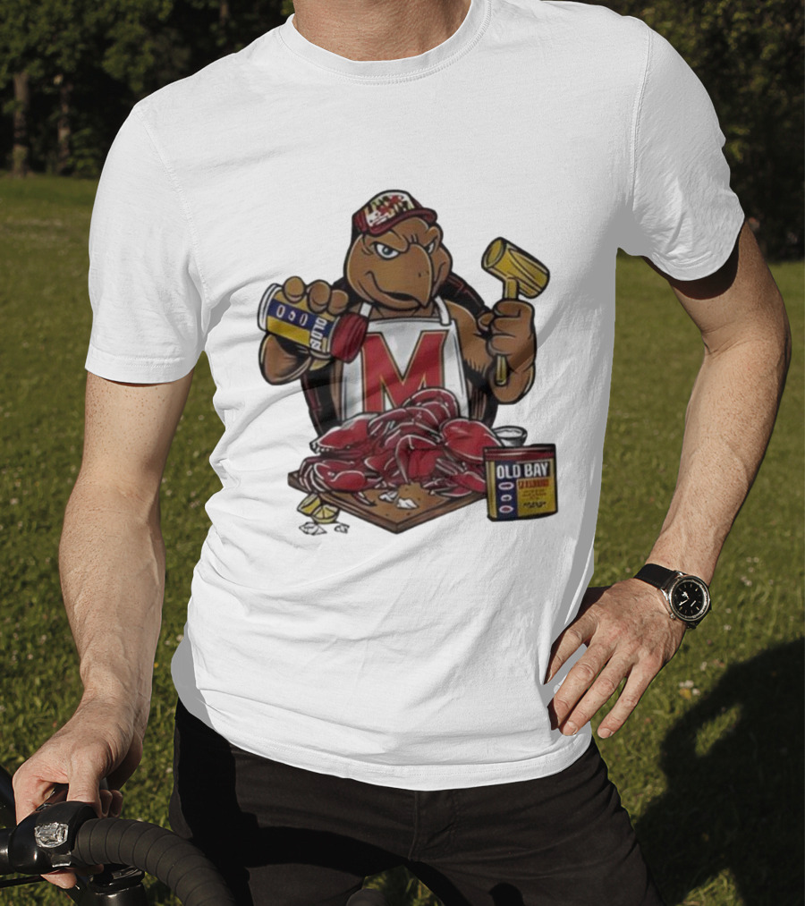 Maryland Terrapins Testudo Old Bay Crab Picking Maryland Pride T-Shirt