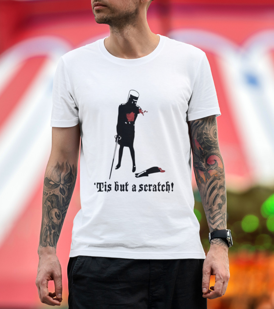 Monty Python Black Knight Tis But A Scratch Classic Quote T-Shirt