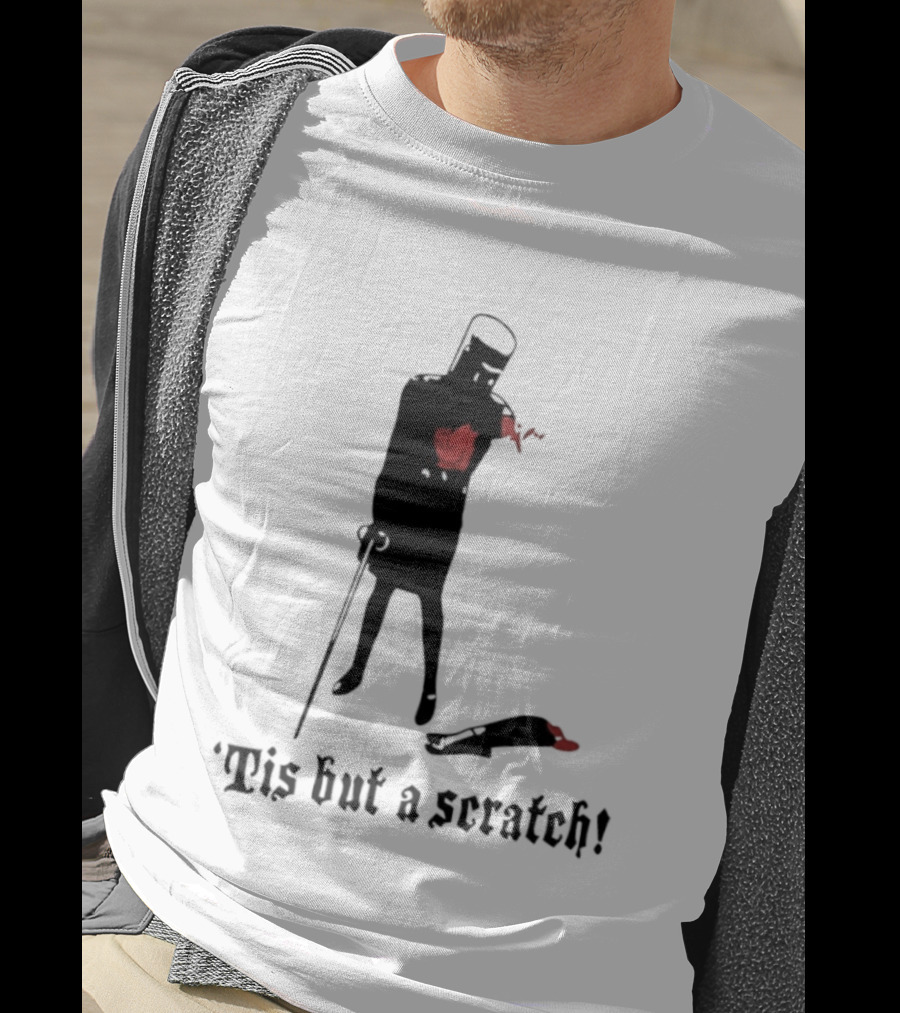 Monty Python Black Knight Tis But A Scratch Classic Quote T-Shirt