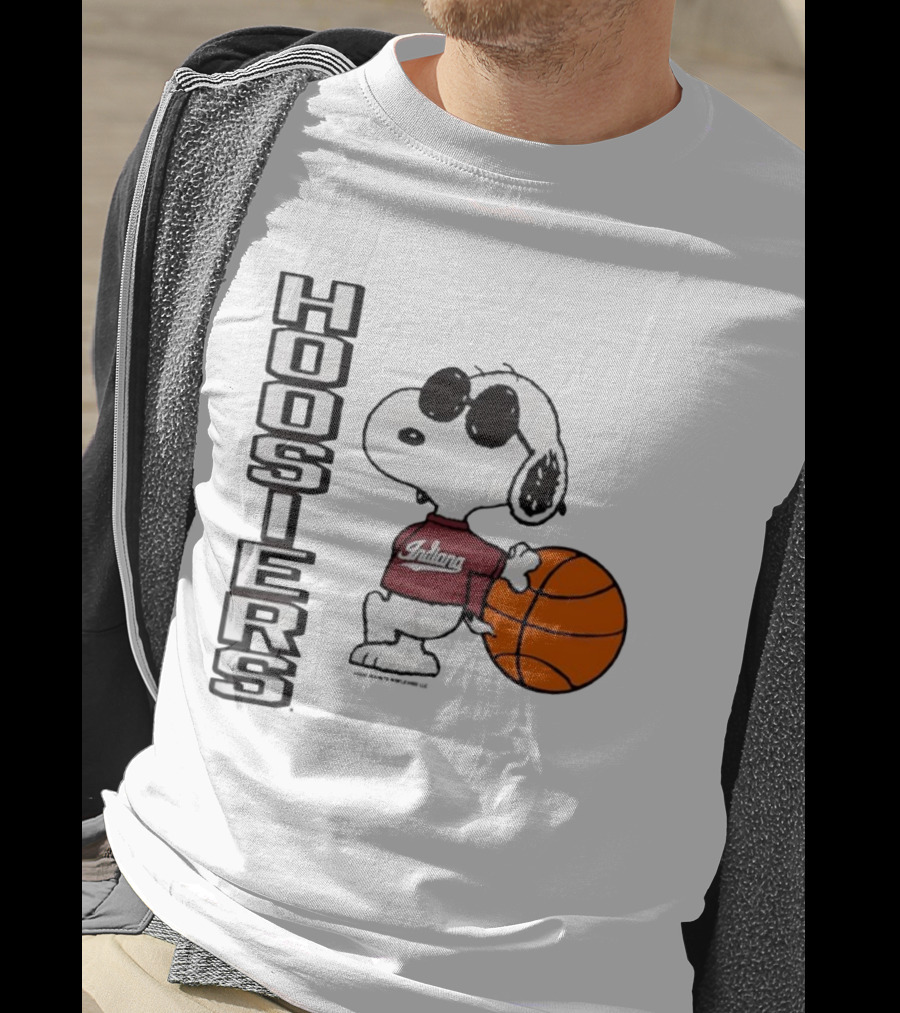 Indiana Hoosiers Peanuts Joe Cool Snoopy Basketball Fan Apparel T-Shirt