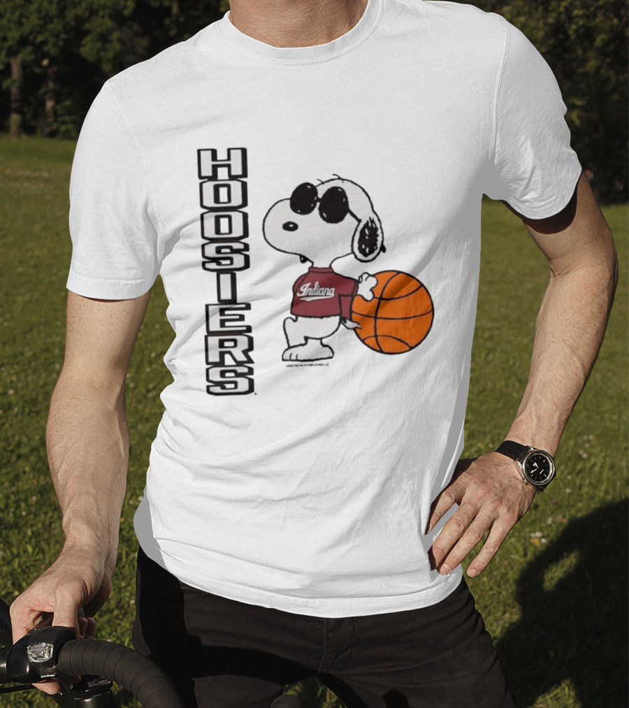 Indiana Hoosiers Peanuts Joe Cool Snoopy Basketball Fan Apparel T-Shirt
