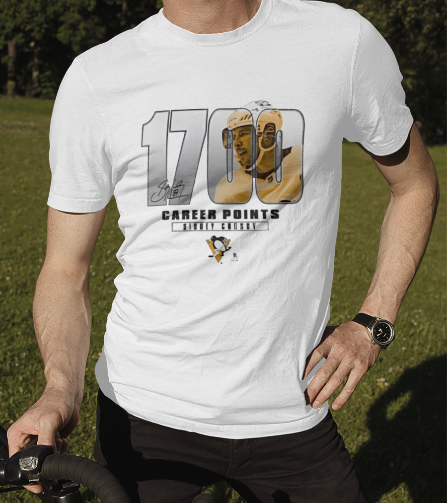 Sidney Crosby 1700 Pittsburgh Penguins Achievement Signature T-Shirt