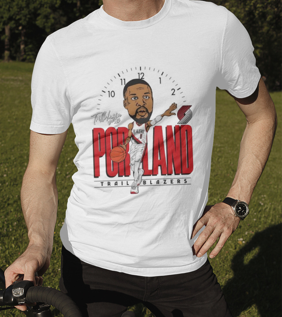 Portland Trail Blazers Cartoon Basketball Player Logo T-Shirt