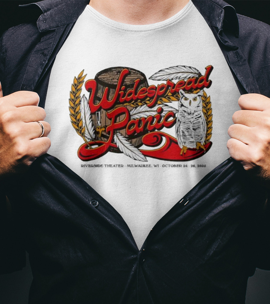 Widespread Panic Owl And Barrel Milwaukee Riverside Theater Event T-Shirt