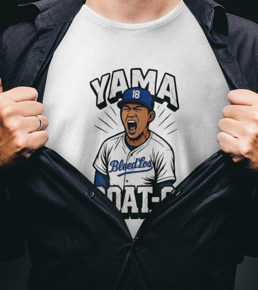 Yama 18 Bleed Los Goat-O Baseball Player T-Shirt