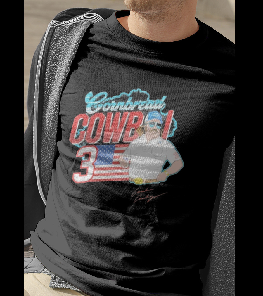 Cornbread Cowboi American Flag 3 Racing Fan T-Shirt