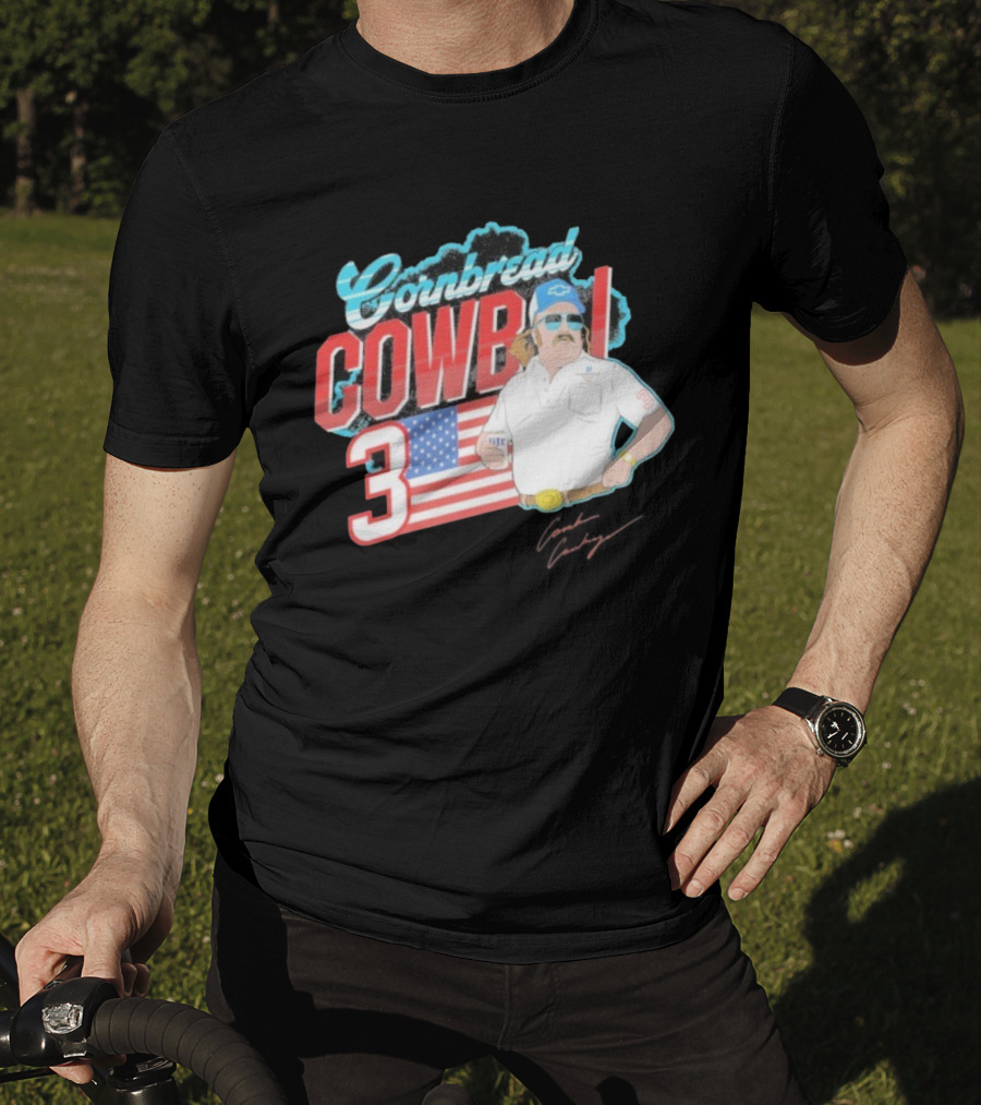 Cornbread Cowboi American Flag 3 Racing Fan T-Shirt