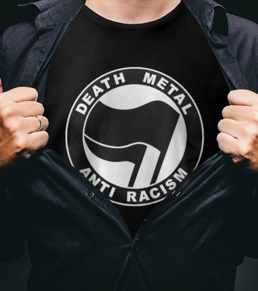 Death Metal Anti Racism Anti Fascist Action Antifa Flag Symbol T-Shirt