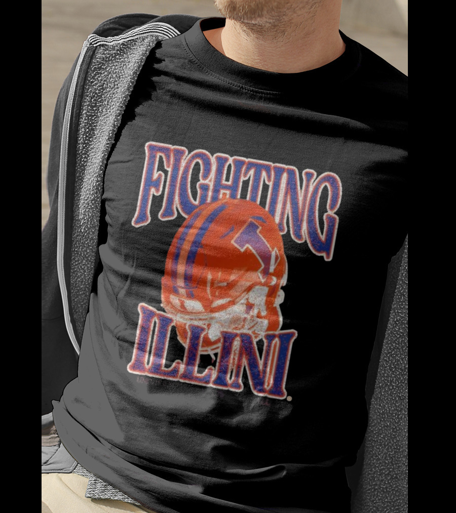 Fighting Illini Football Helmet Classic Design T-Shirt