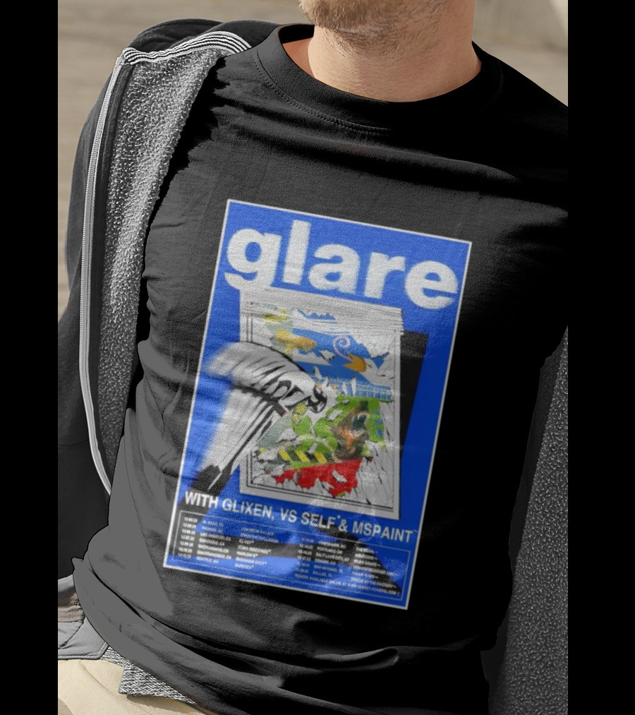 Glare Tour December 2025 With Glixen VS Self MSPAINT Concert Dates T-Shirt