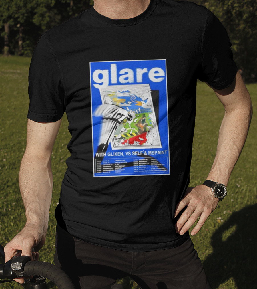 Glare Tour December 2025 With Glixen VS Self MSPAINT Concert Dates T-Shirt