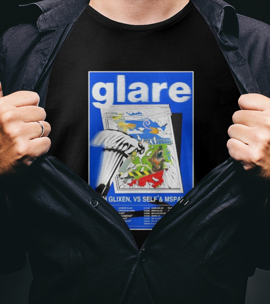 Glare Tour December 2025 With Glixen VS Self MSPAINT Concert Dates T-Shirt