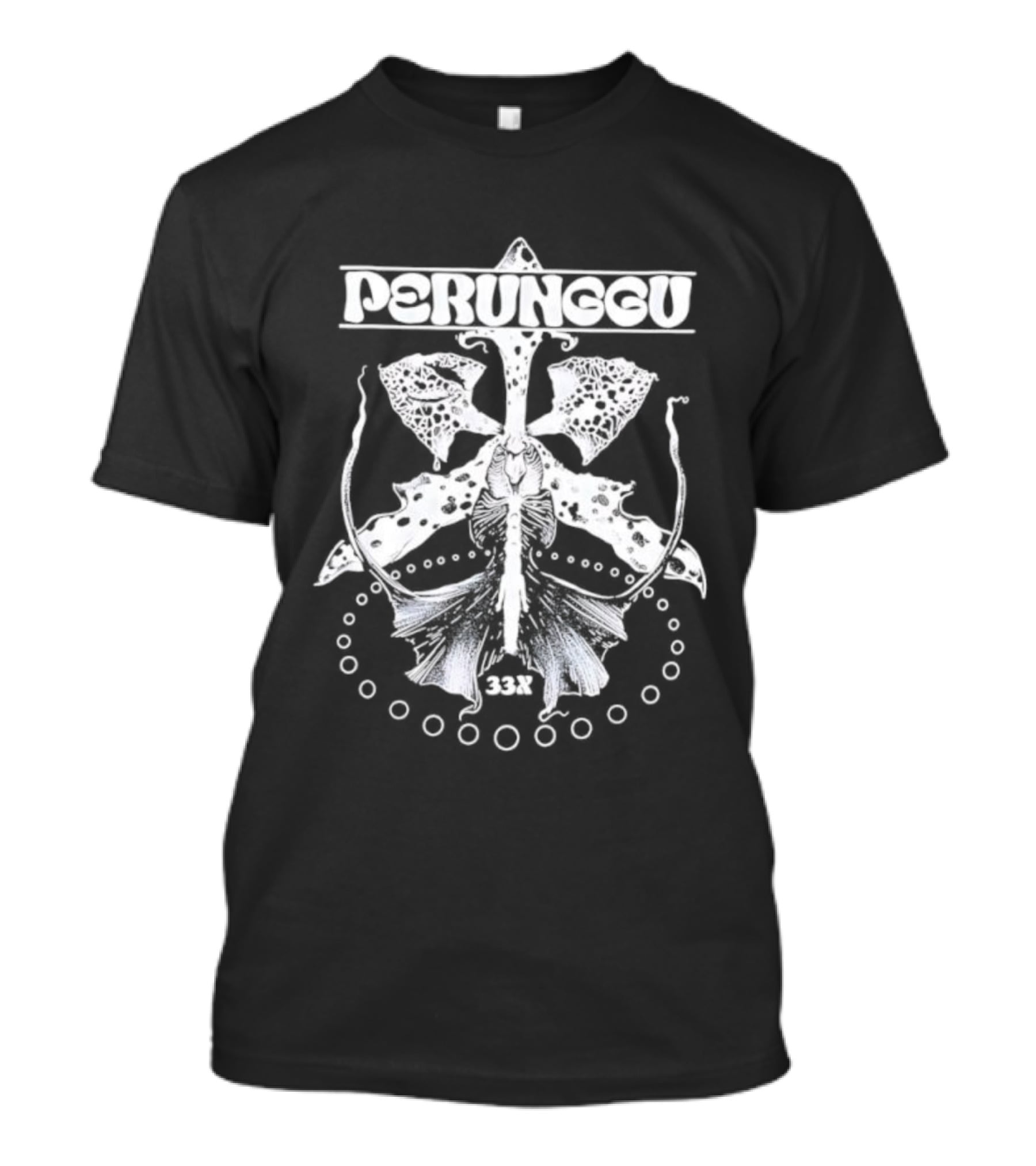 Perunggu 33X Indonesian Band Album Cover Art Motif T-Shirt