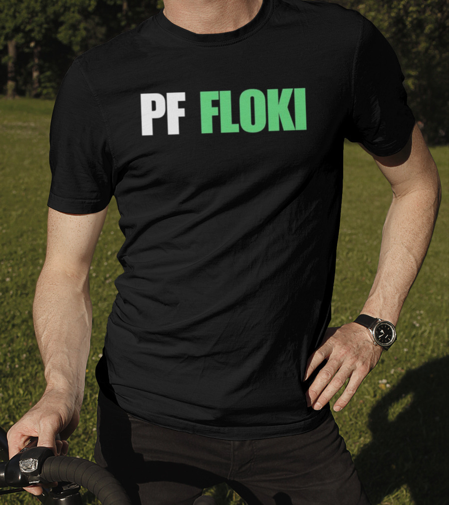 PF Floki Green And White Bold Text T-Shirt