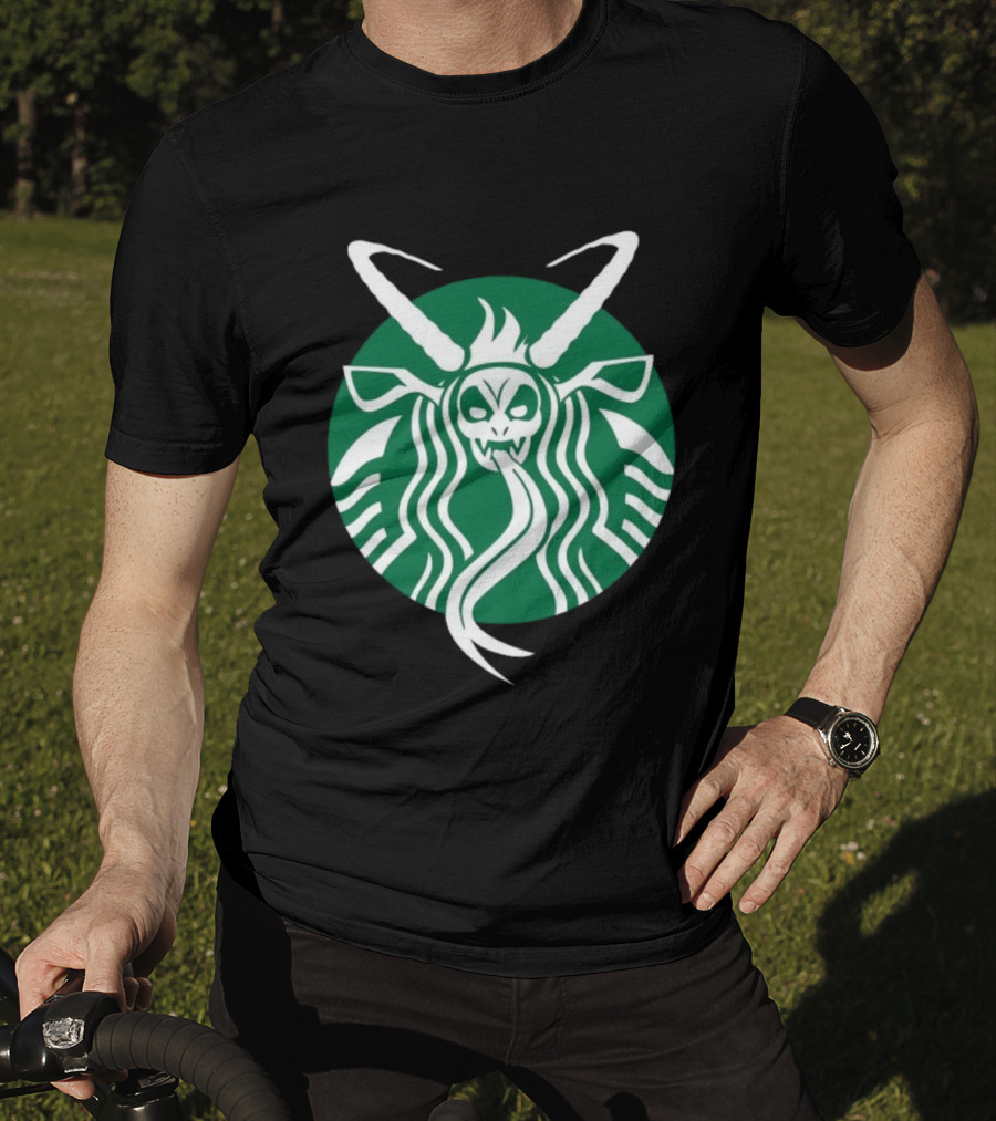 Starbucks Krampuspresso Christmas Coffee Monster Design T-Shirt