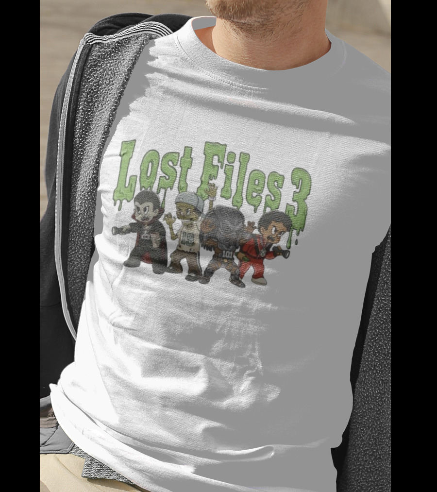 Lost Files 3 Characters With Vampire Zombie Alien Costumes T-Shirt