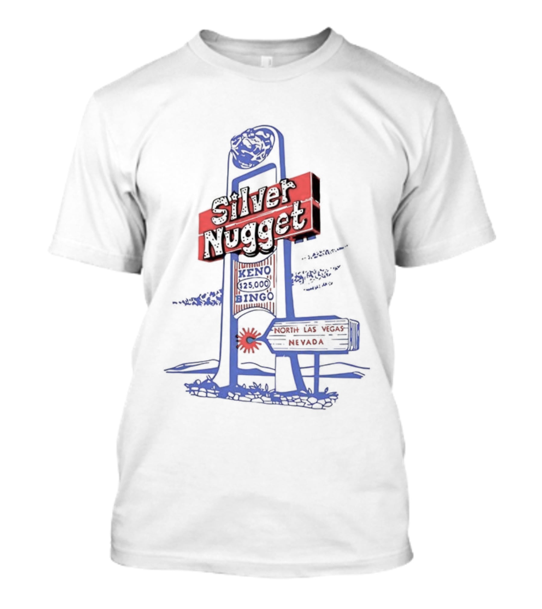 Silver Nugget Casino Signboard North Las Vegas Nevada Vintage T-Shirt