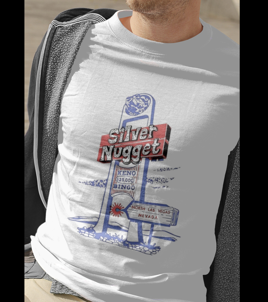 Silver Nugget Casino Signboard North Las Vegas Nevada Vintage T-Shirt