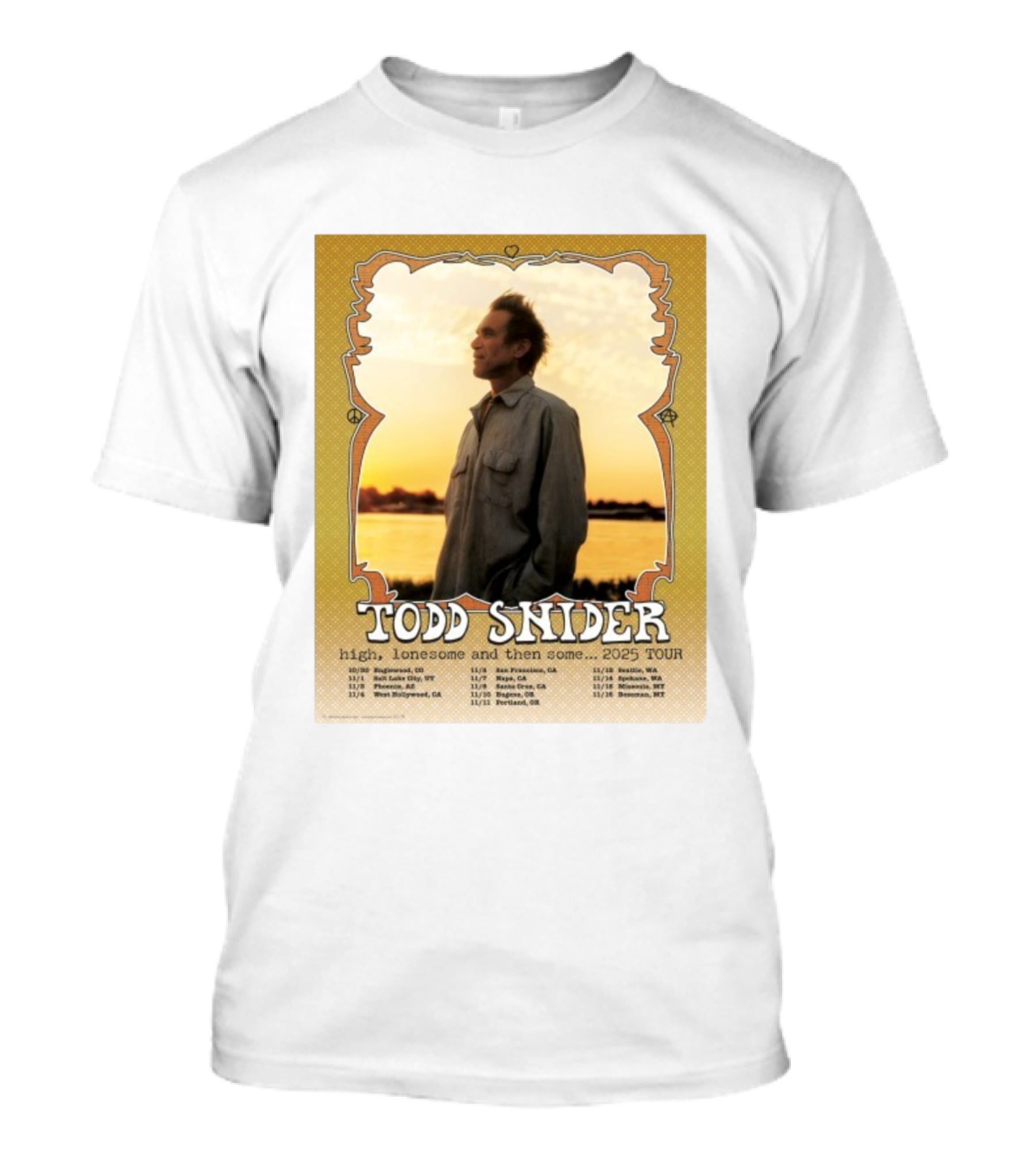 Todd Snider High Lonesome And Then Some 2025 Tour Dates Ringlewood Portland San Francisco Seattle T-Shirt